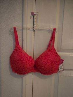 Coral Red Lace Underwire Bra 36D