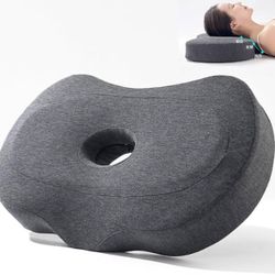Ear Piercing Pillow for Side Sleepers with an Ear Hole for Ear Pain Ear Inflammation Pressure Sores, Adjustable Memory Foam Pillow with Hole, Ear Guar
