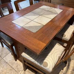 Mid Century Modern Danish Dining Table and Chairs