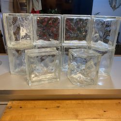 Antique Retired Glass Block Square And Hexagon 