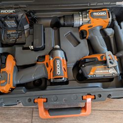 Ridgid Drill Combo Kit With 6ah 4ah Batteries And Charger