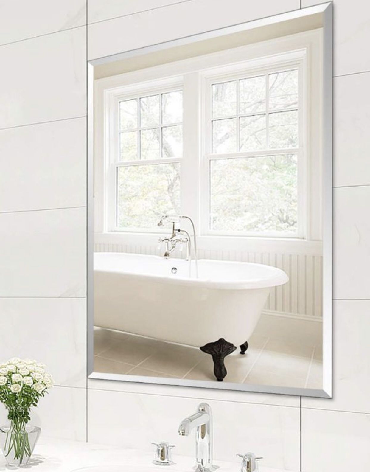 Pex Fix frameless wall Mounted mirror 36"×24"