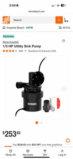 Shop Everbilt 1/3 HP Utility Sink Pump