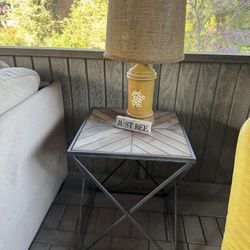 Two Side Tables With Lamps