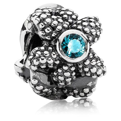 Authentic Pandora Sea Star sparkling starfish with Turquoise cubic zirconia$25