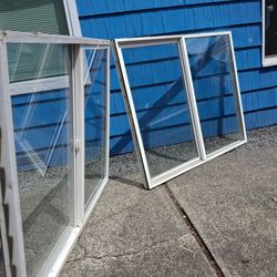 2 Vinyl windows 72x60 Slider  Milgard