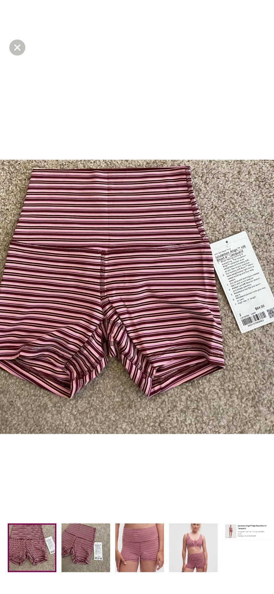 Nwt lululemon align high rise short 4* stripes jacquard