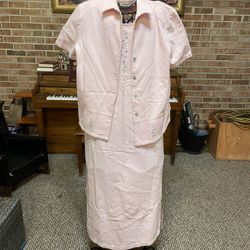 Size 12 Draper’s & Damon’s 2 Piece Dress Set Pink Floral