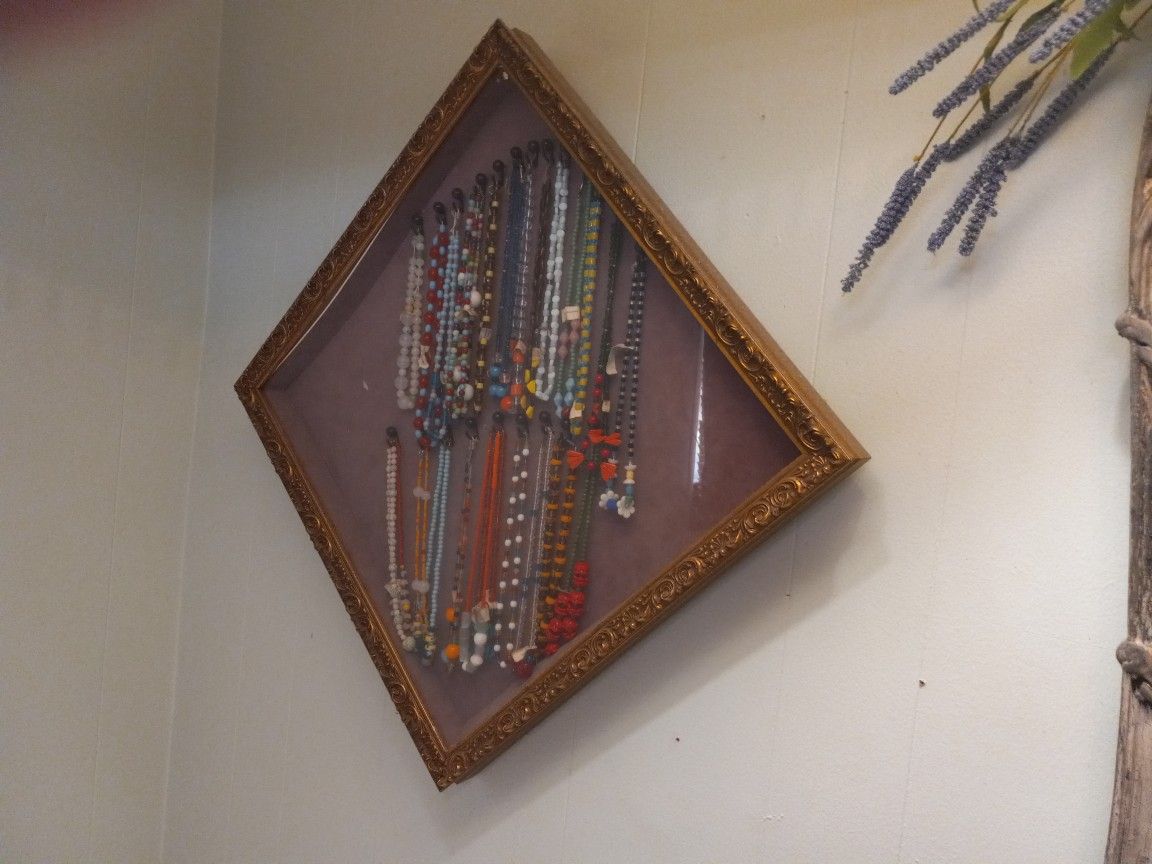 Antique Mardigraw Beads For Sale In Antique Frame