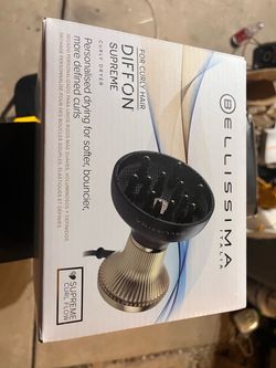 Bellissima Diffon Supreme Diffuser and Curly Hair Dryer XL Diffuser Diffuser for Long Waves, Curls, Coils, Cool Button, Anti-Frizz Technology