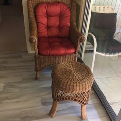 Wicker Chair With Cushions And Outiman