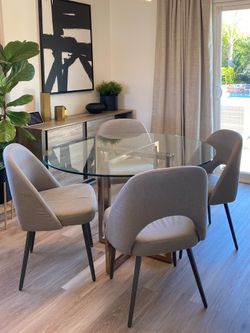 Set of 4 Modern Upholstered Dining Chairs