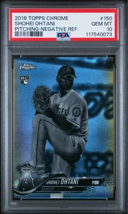 2018 TOPPS CHROME #150 SHOHEI OHTANI NEGATIVE REFRACTOR RC PSA 10