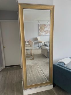 Large Floor Mirror with Gold Frame 72” x 30”