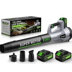 Leaf Blower Cordless, 735 CFM Brushless Electric Blower with 2 X 5.0Ah Battery, 6 Speed Levels