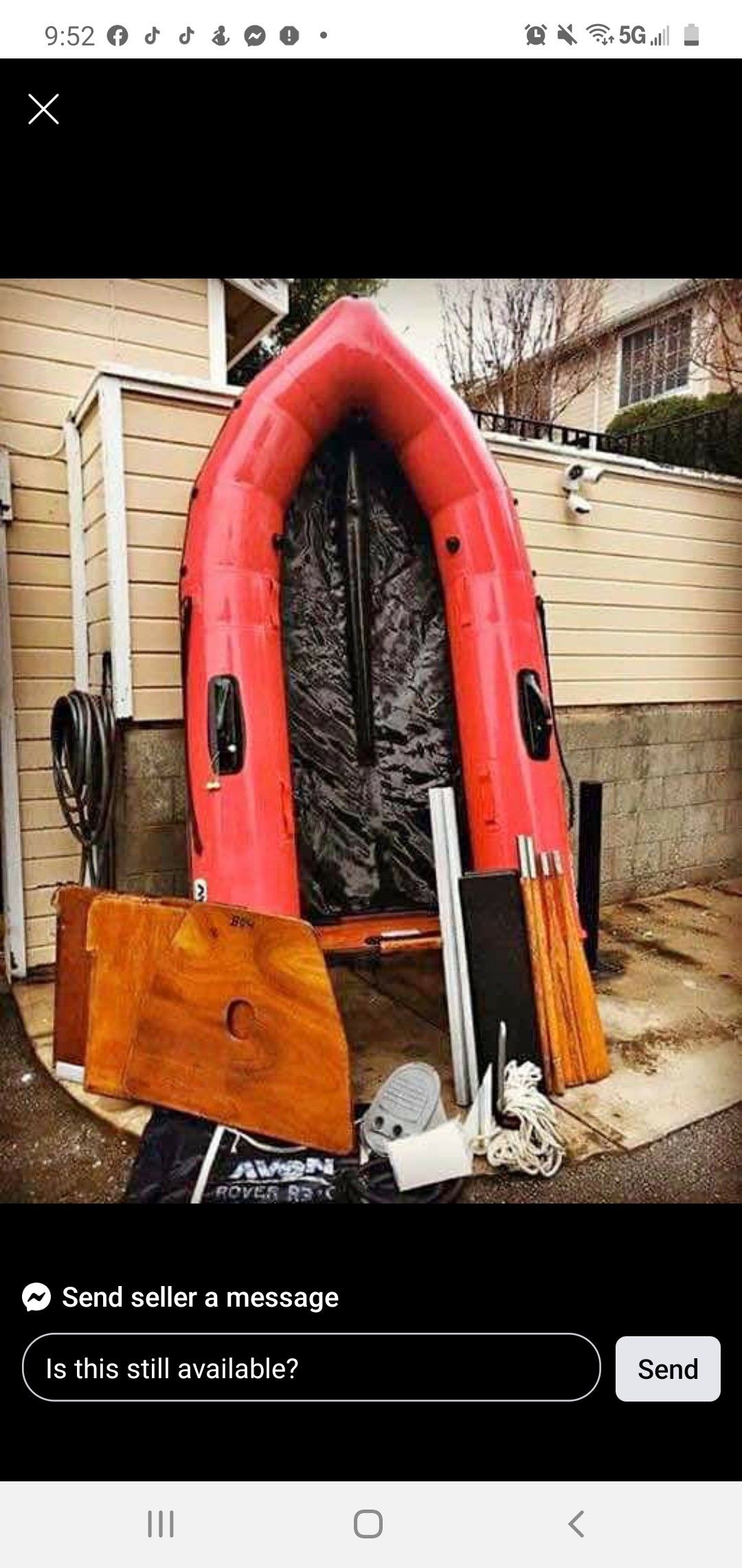 Avon R3 zodiac boat with 100 motor See photo. Great condition. Price comes with the motor.