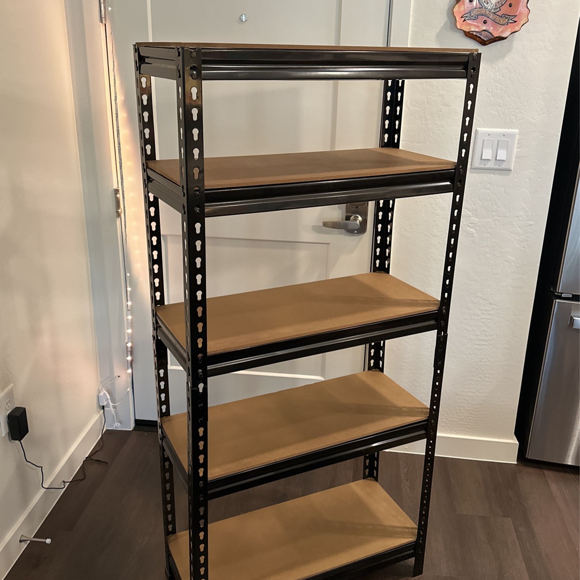 Adjustable Gold and Black metal shelf 