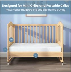 38x24x4 Inch Dual-Sided Gel Memory Foam Crib Mattress