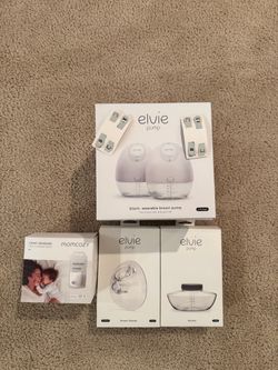 Elvie Double Wearable Breast Pump + Extra Shields, Bottles & Bags – Gently Used – $150
