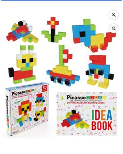 PicassoTiles 50PCS Kids 1" Pixel Magnetic Puzzle