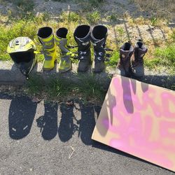 Riding Boots And Helmet 