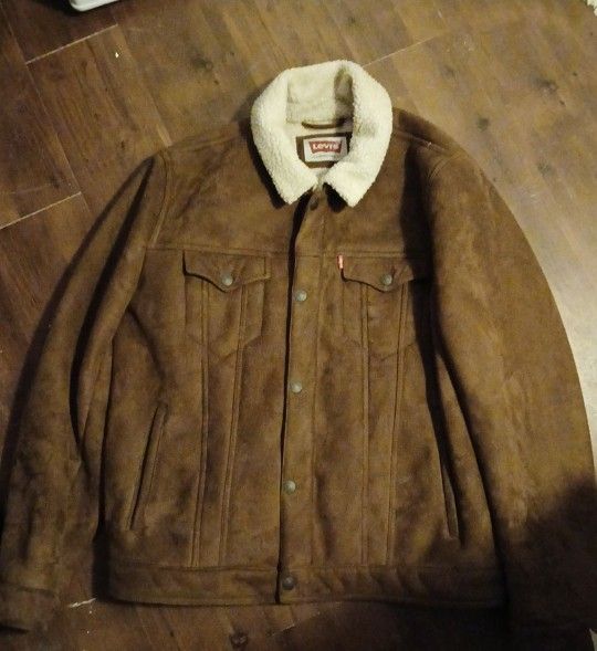 Levi's Suede Brown Trucker Jacket 