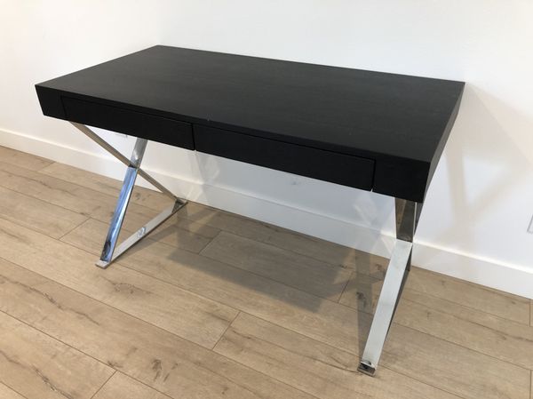 Like New Modloft Modern Houston Office Computer Desk Gray Oak Ikea