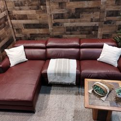 FREE DELIVERY- Like New Majestic "Royal Red" Leather Sectional Sofa Couch