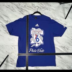Adidas Philly Unite 76 Snake Graphic T Shirt Mens XL Blue Basketball #9