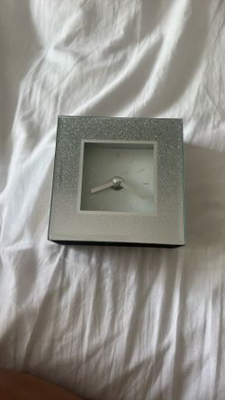 Stunning Silver Bedside Clock