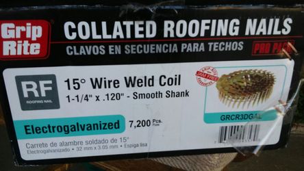 Collated roofing nails 15 degree 1-1/4 x .120