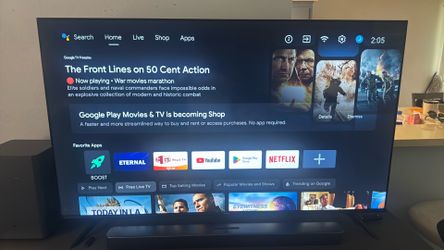 65 inch Hisense 4k Smart Tv like new