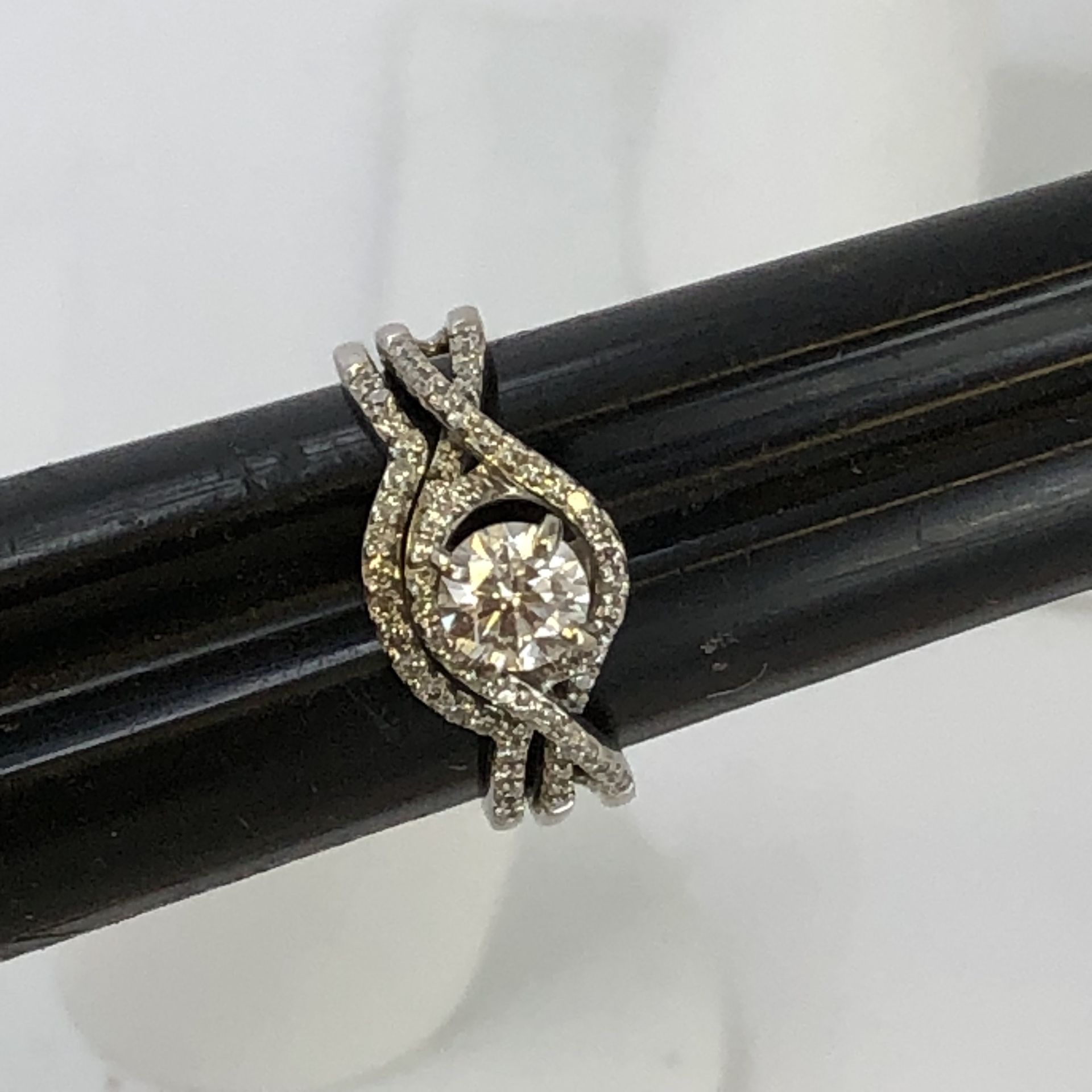 14k White Gold Diamond Ring Size 5