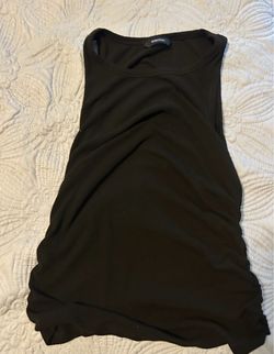 Size small Black tank top with ruching on sides
