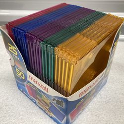 MAXELL 22 Color Slim Jewel Cases Holds 44 CDs / DVDs