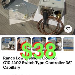 Ranco Low Pressure Control O10-1402 Switch Type Controller 36" Capillary