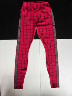 Red plaid Alo reflective leggings 2010s vintage size s/m
