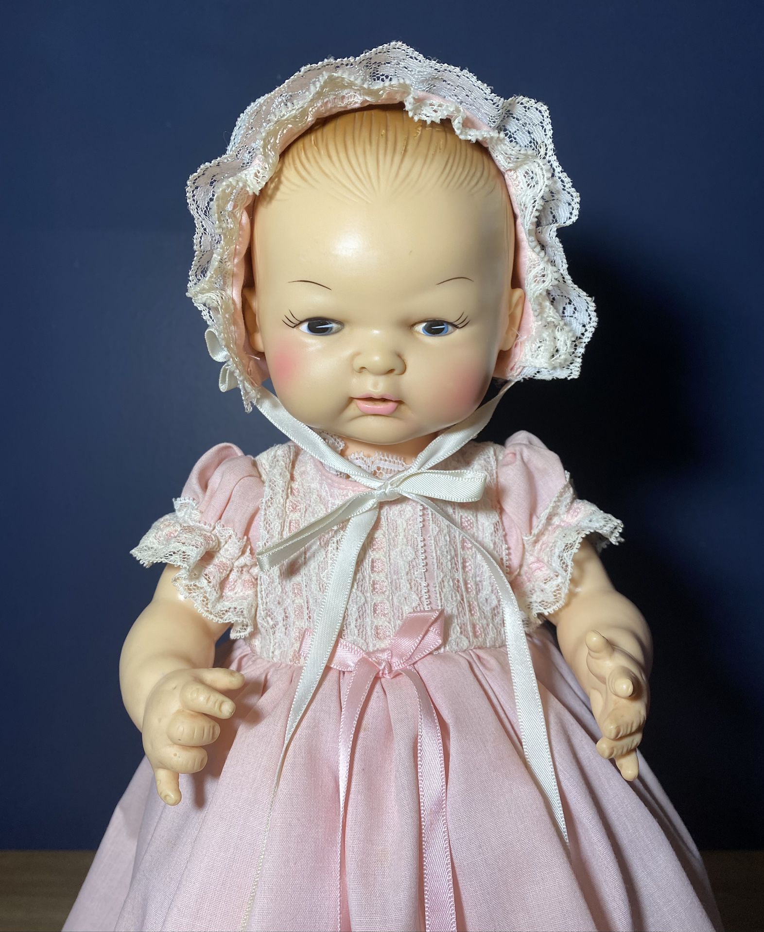 Antique Vintage Baby Doll On Stand