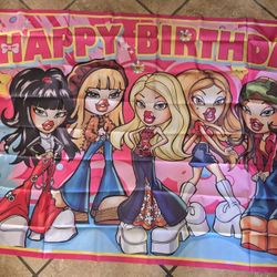 Brat Girl Birthday Decorations,Brat Girl Backdrops for Party Decorations Supplies,Cartoon Happy Birthday Banner Backdrop for Party Supplies (5x3ft