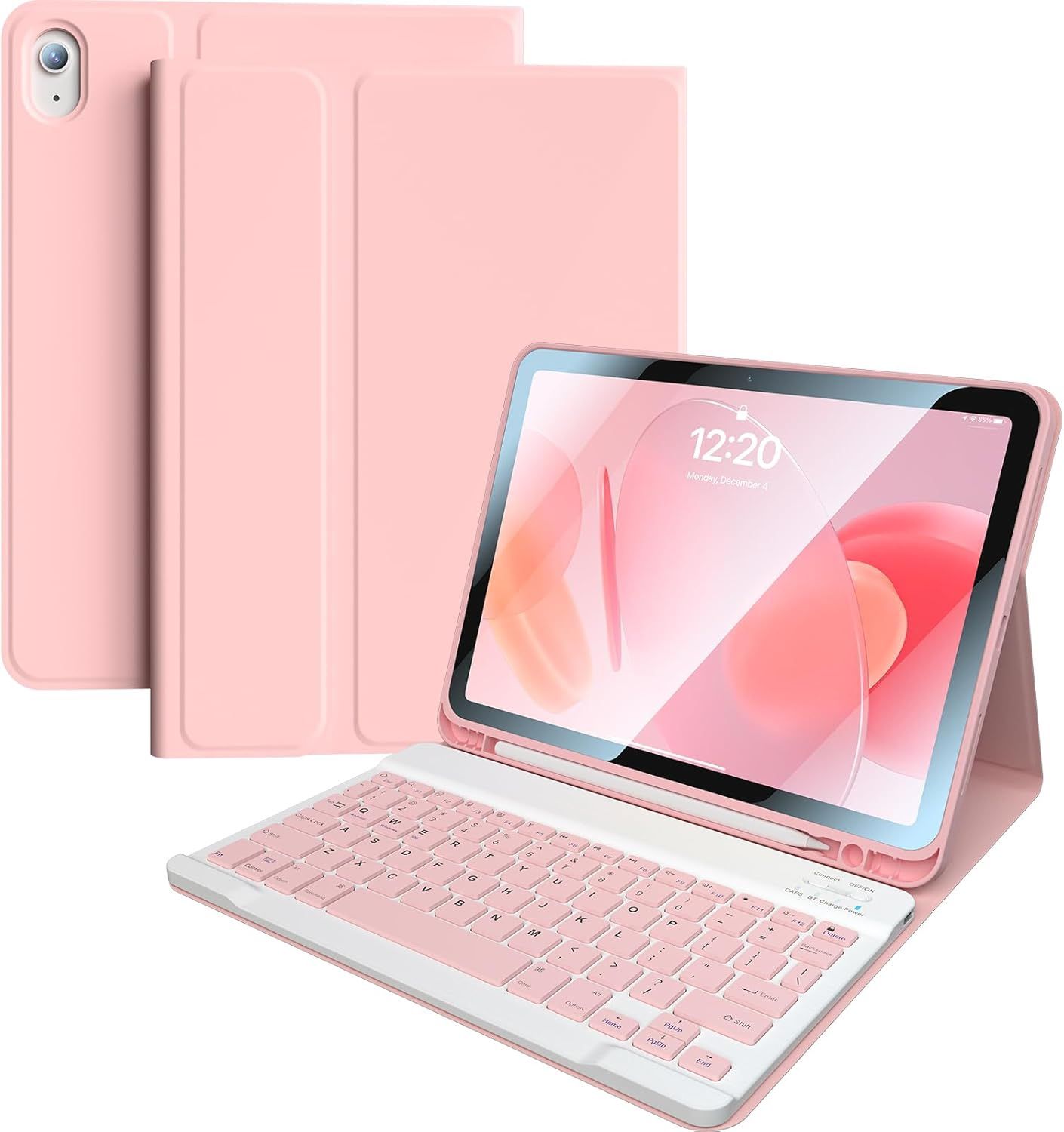 iPad 10th Generation Case with Keyboard – 10.9" Wireless Detachable Folio Keyboard Cover with Pencil Holder | Compatible with iPad 10th Gen 2022 (Pink
