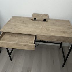 Small Desk With Built In Power Cord