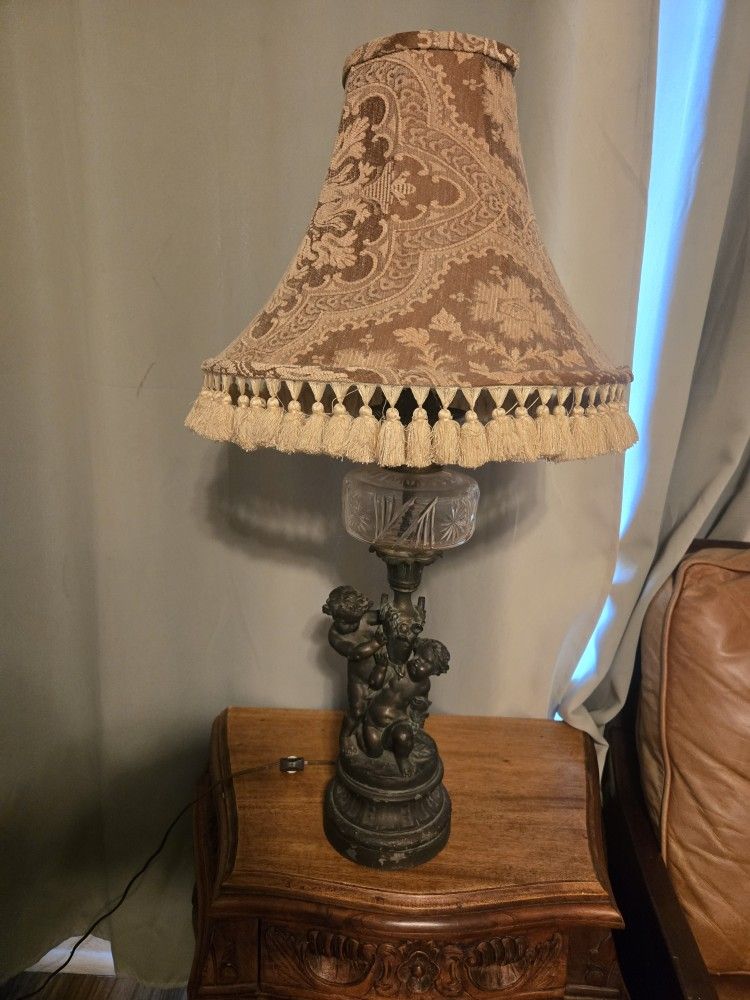 Antique 1800s Hinkly Oil Lamp Turned into Lamp