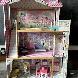 Kids Doll Playhouse w/ Furniture