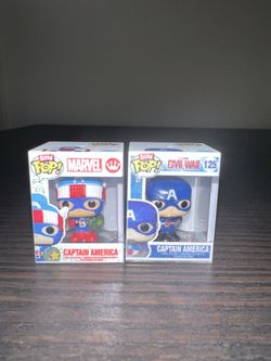 2 BITTY Captain America 1-Inch Funko Pops Marvel Hyper Rare Chase #125 Avengers Christmas Infinity