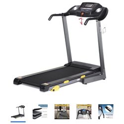 (NEW) Treadmill Foldable 17 In. Wide Running Machine 3 Levels Manual Incline 1.5 HP Power 12 Preset Program Easy Assembly Max Speed 7.5MPH