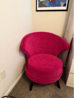 Pink Velvet Accent Chair