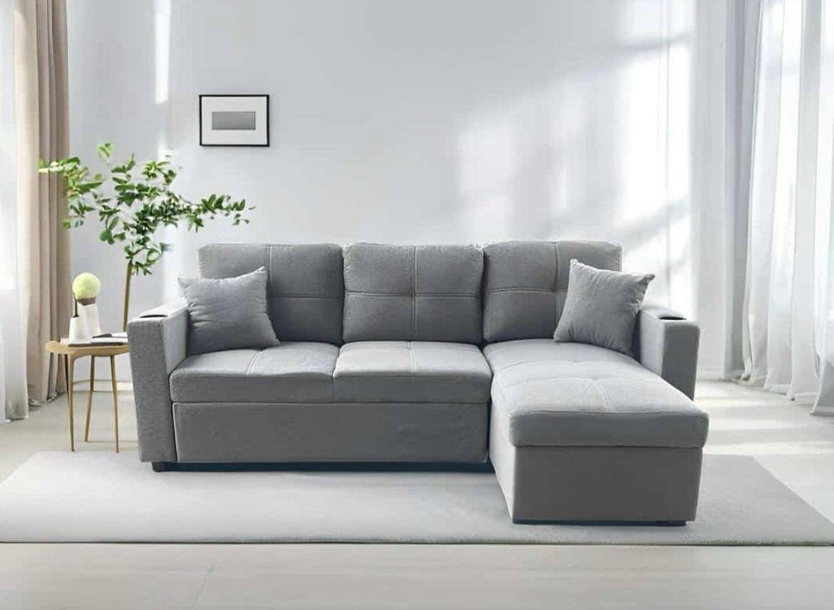 LABOR DAY SALE | GRAY SECTIONAL SOFA BED| JUEGO DE SOFA CAMA 