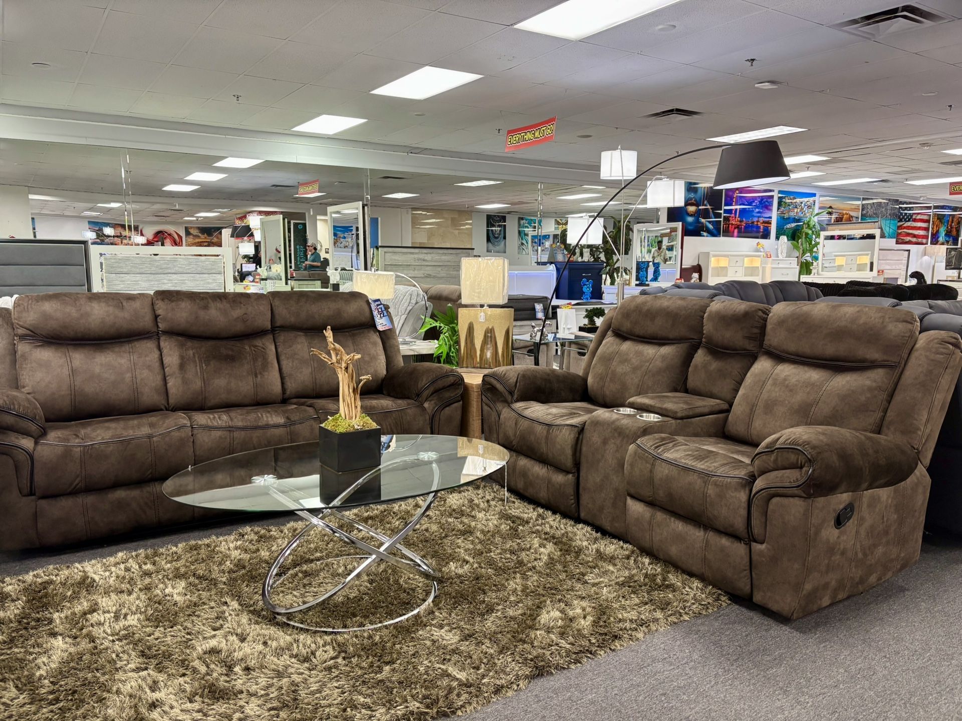 Brown Reclining Furniture Microfiber Sofa & Loveseat Set For Sale (we Deliver)