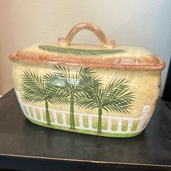 Palm Tree Ceramic Canister