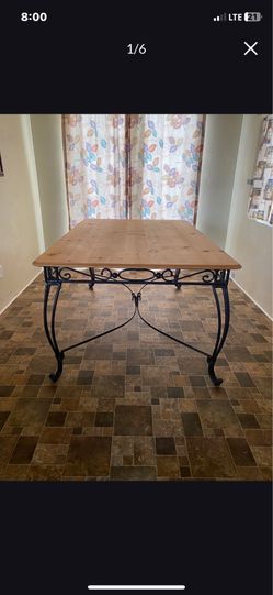 Solid Wood and iron dinner table